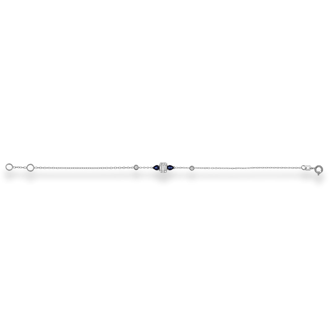 Dainty Bracelet in Sapphire & White Gold