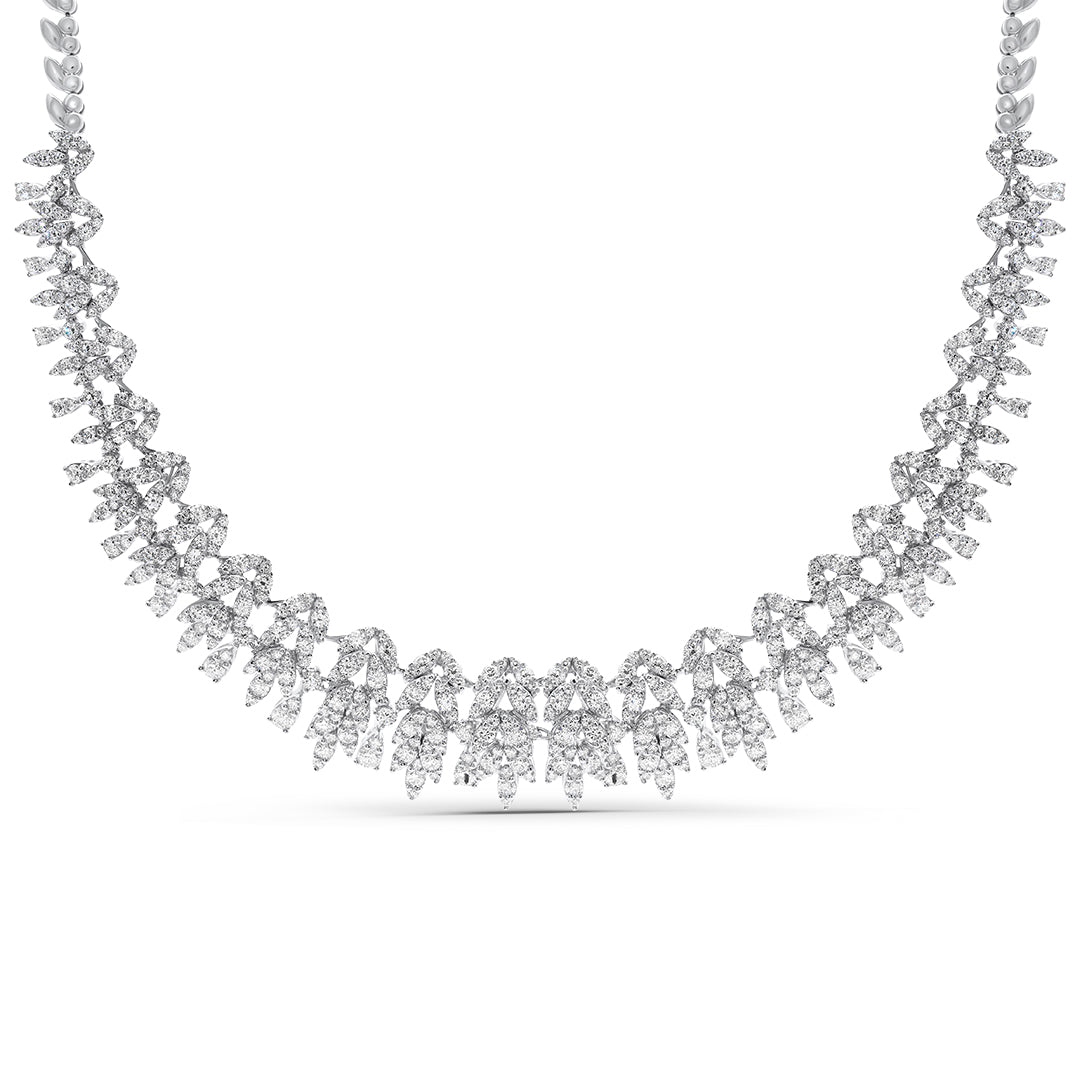 Fancy-Cut Diamond Cluster Necklace