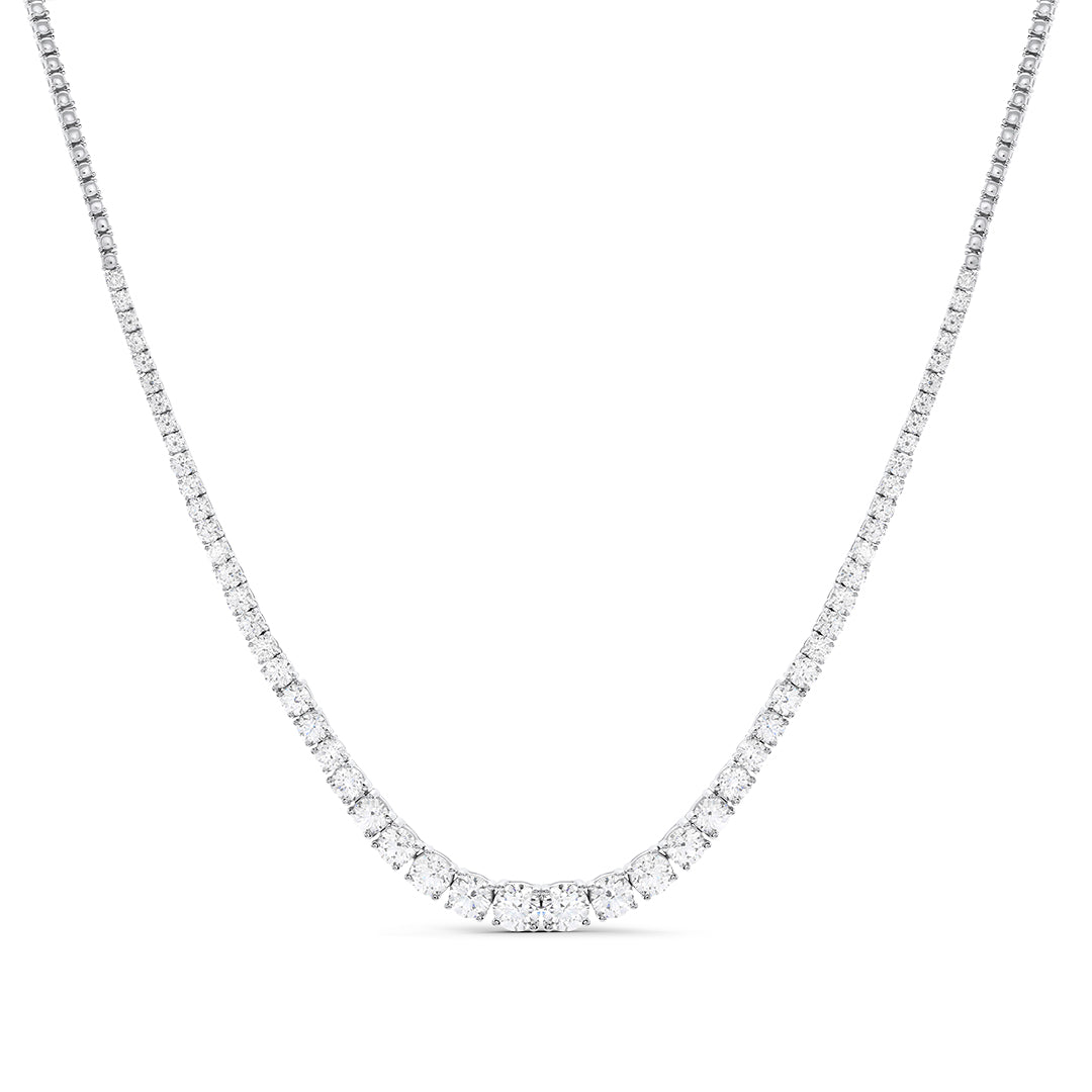 Tennis Necklace with Round White Diamond