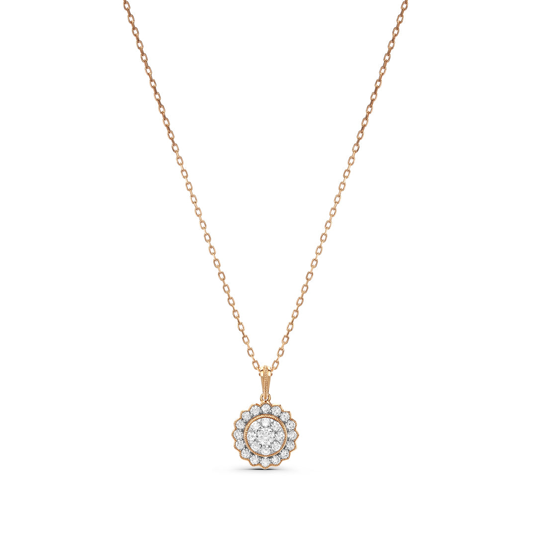 Round Cut Diamond Necklace