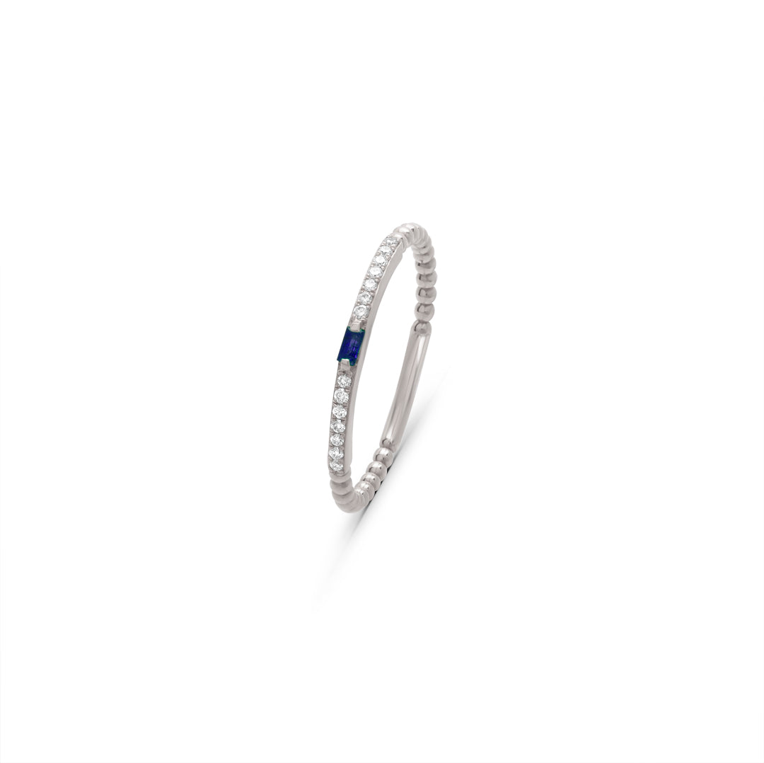 Baguette Sapphire Ring with Diamonds