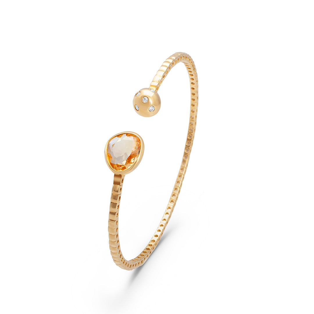 Open Citrine Flexible Bangle