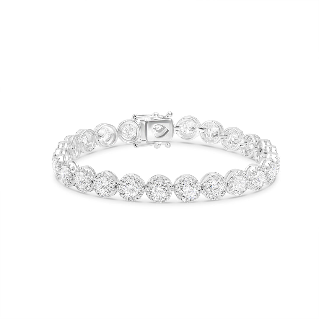 Classic Round Bracelet with Diamond Frame