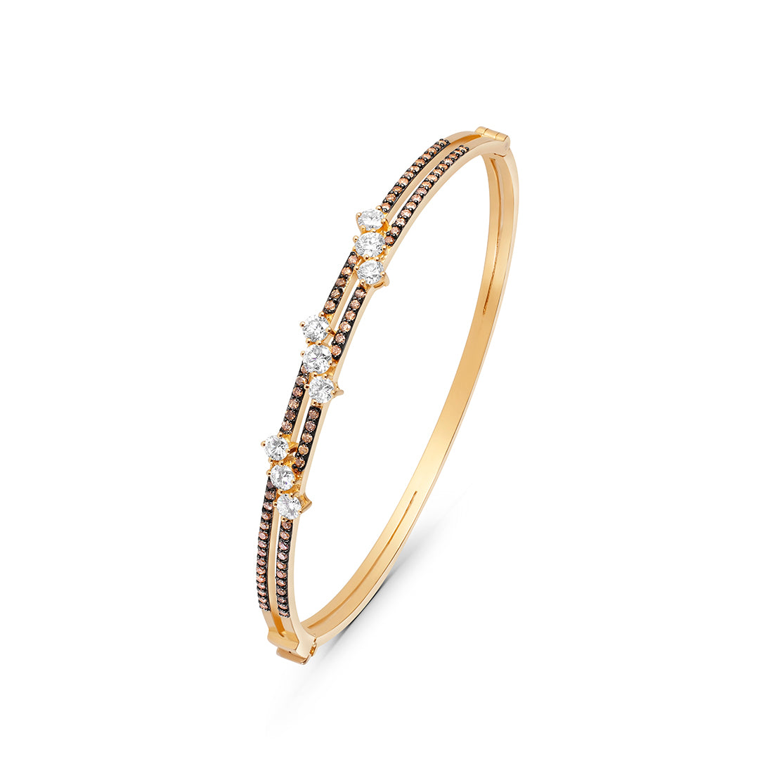 Brown and White Diamond Bangle