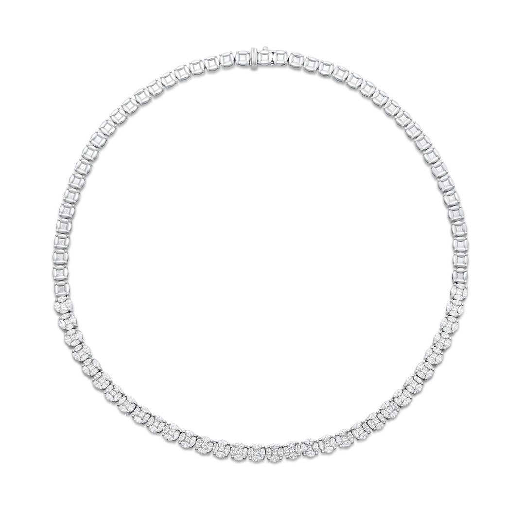 Riviera White Diamond Tennis Necklace