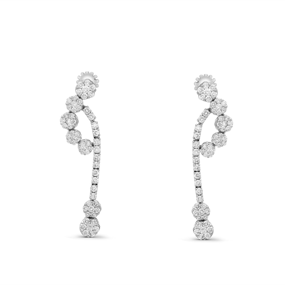 Flower Earring with Round Diamonds (Set Available)