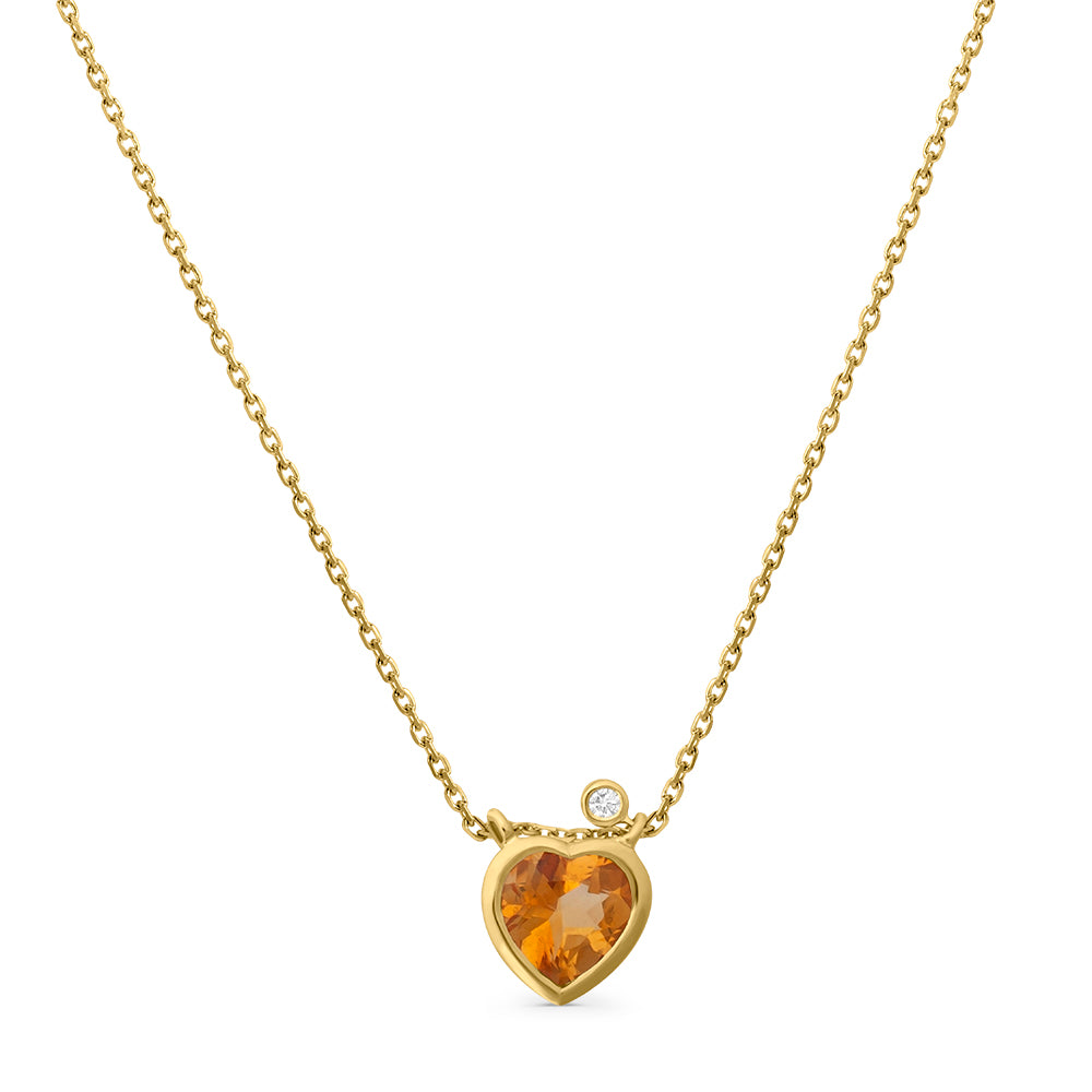 Heart Pendant in Citrine