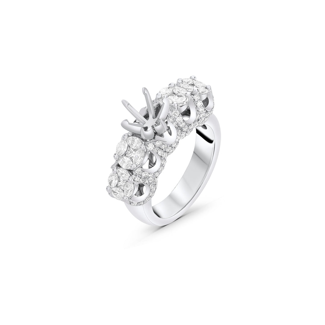 Round Invisible Setting Solitaire Diamond Ring (Twin Available)