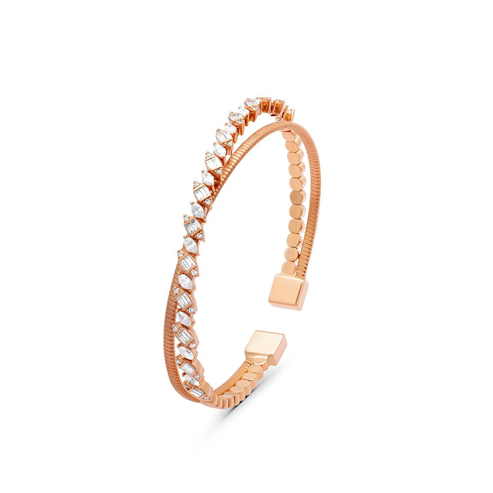 Double Rose Gold Bracelet with Diamond