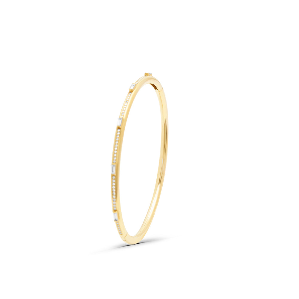 Pave Diamond Bangle Bracelet in Yellow Gold