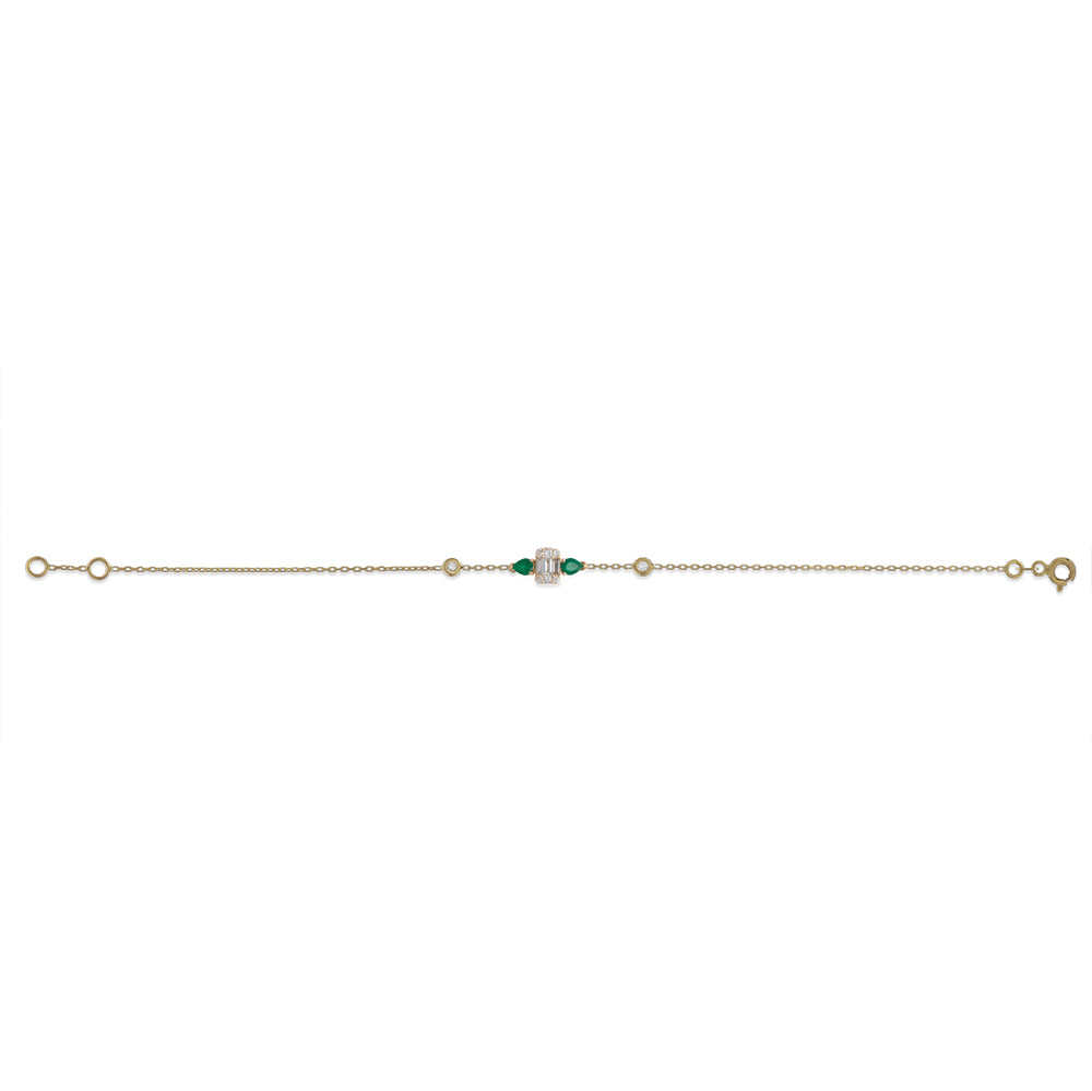 Dainty Bracelet in Gold & Emerald