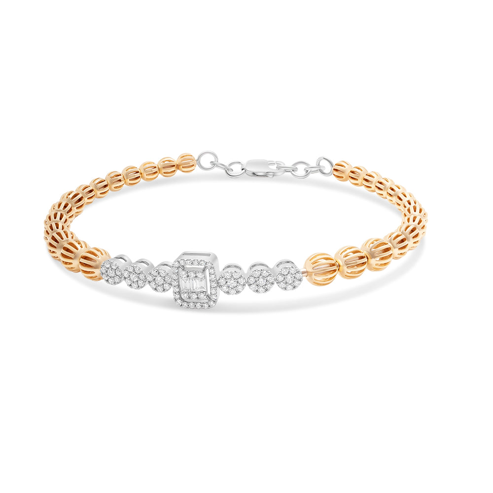 Diamond Center Loose Bracelet in Rose Gold