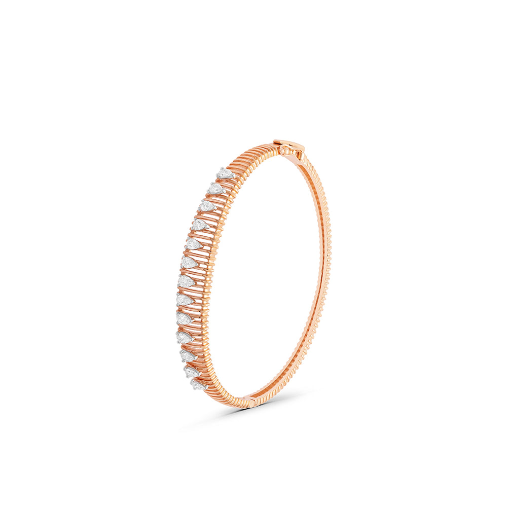 Rose Gold Bangle with Diamonds