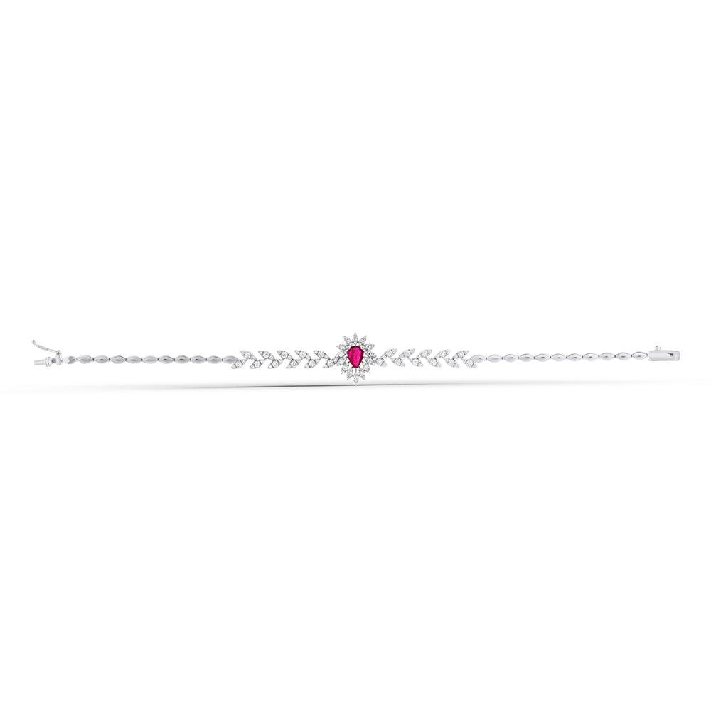 Imperial White Diamond & Ruby Bracelet