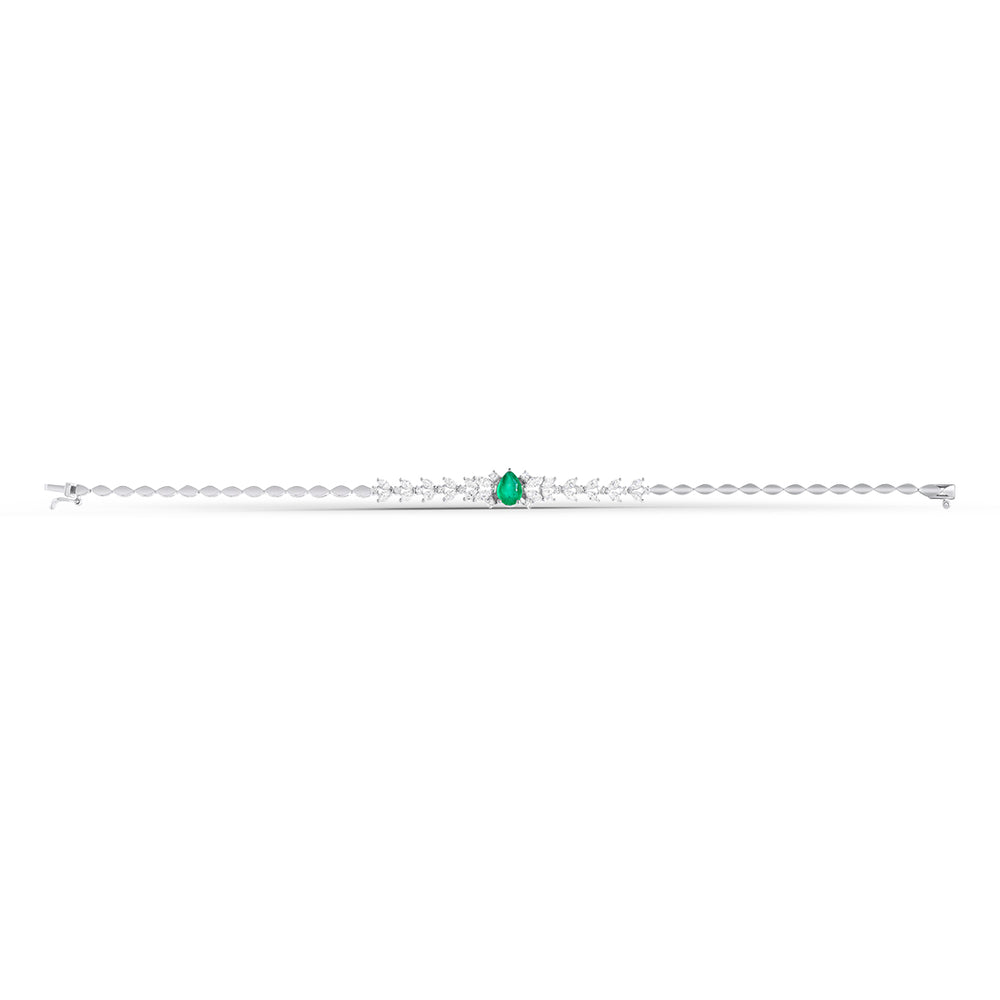 Classic Emerald & White Diamond Bracelet