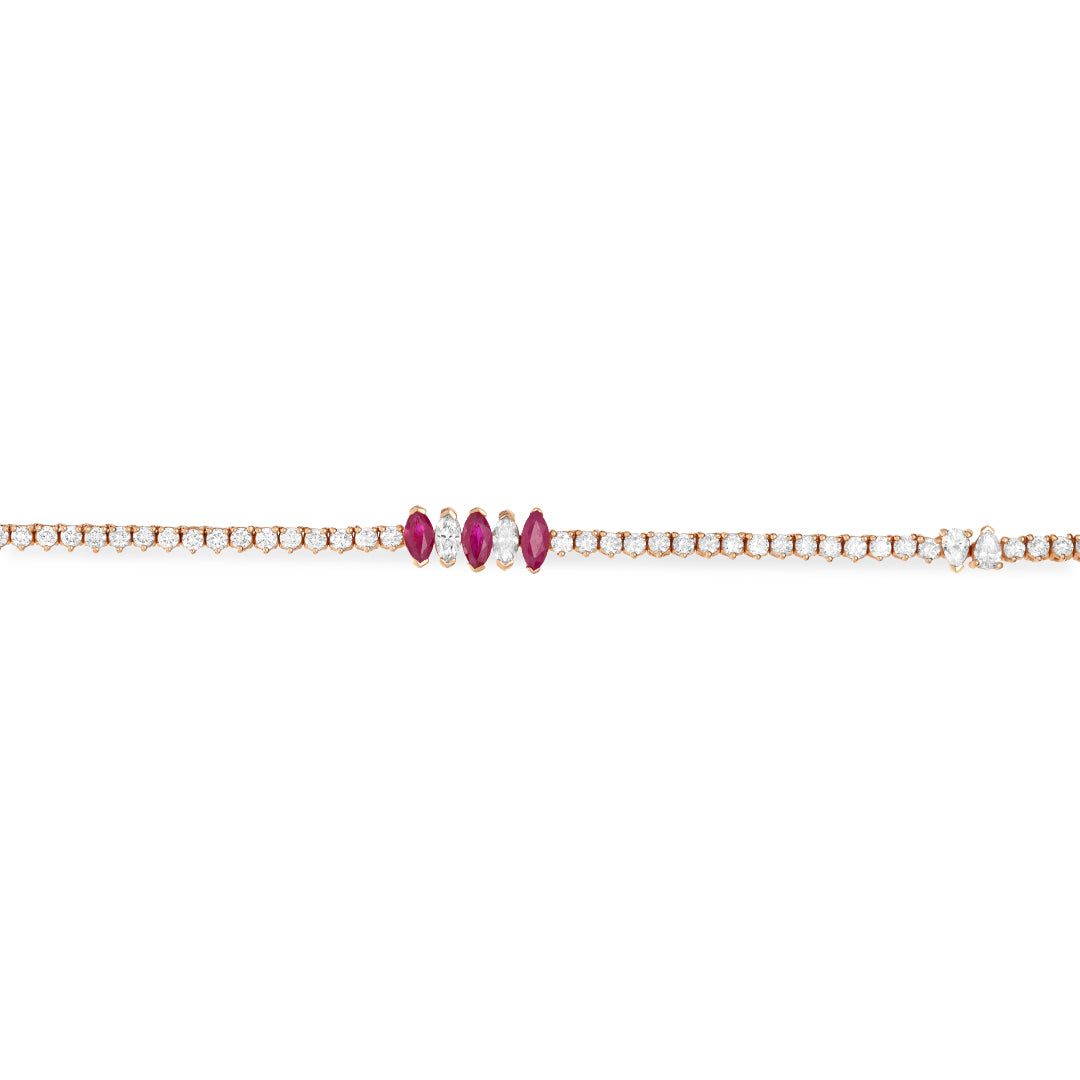 
                  
                    Marquise Ruby and Diamond Tennis Necklace
                  
                