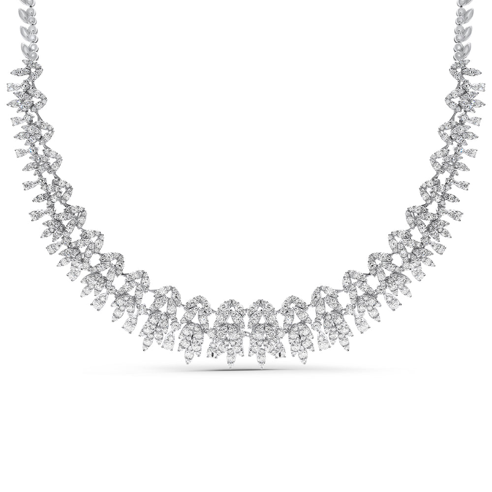 Fancy-Cut Diamond Cluster Necklace