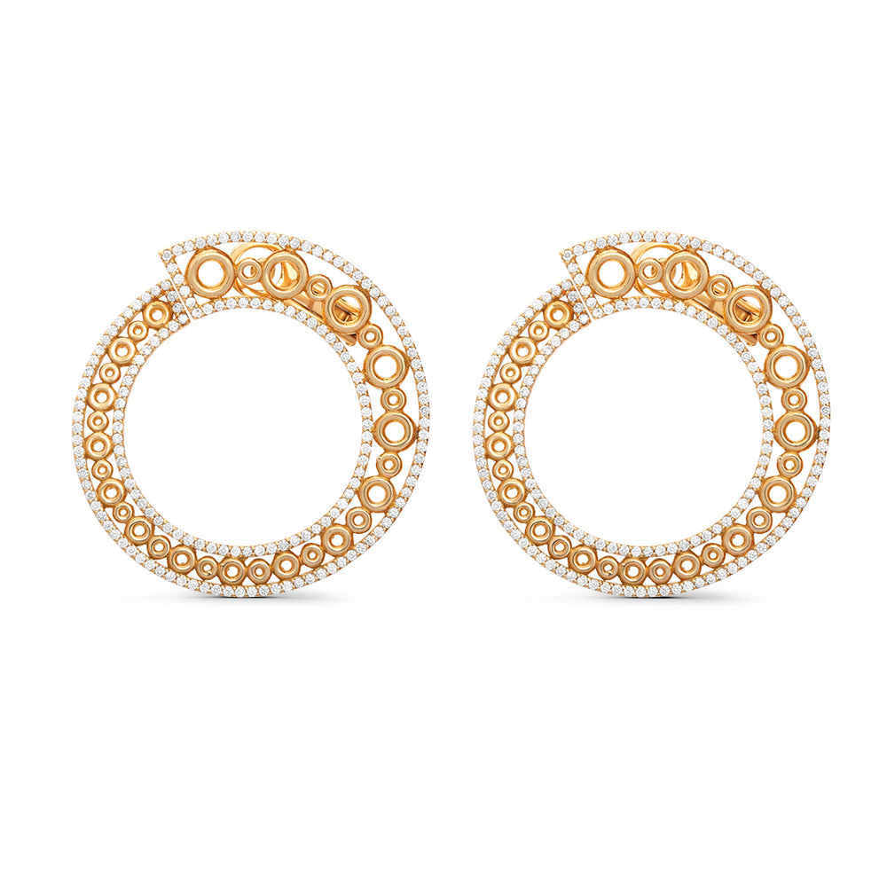 Diamond Hoops with Gold Detailing