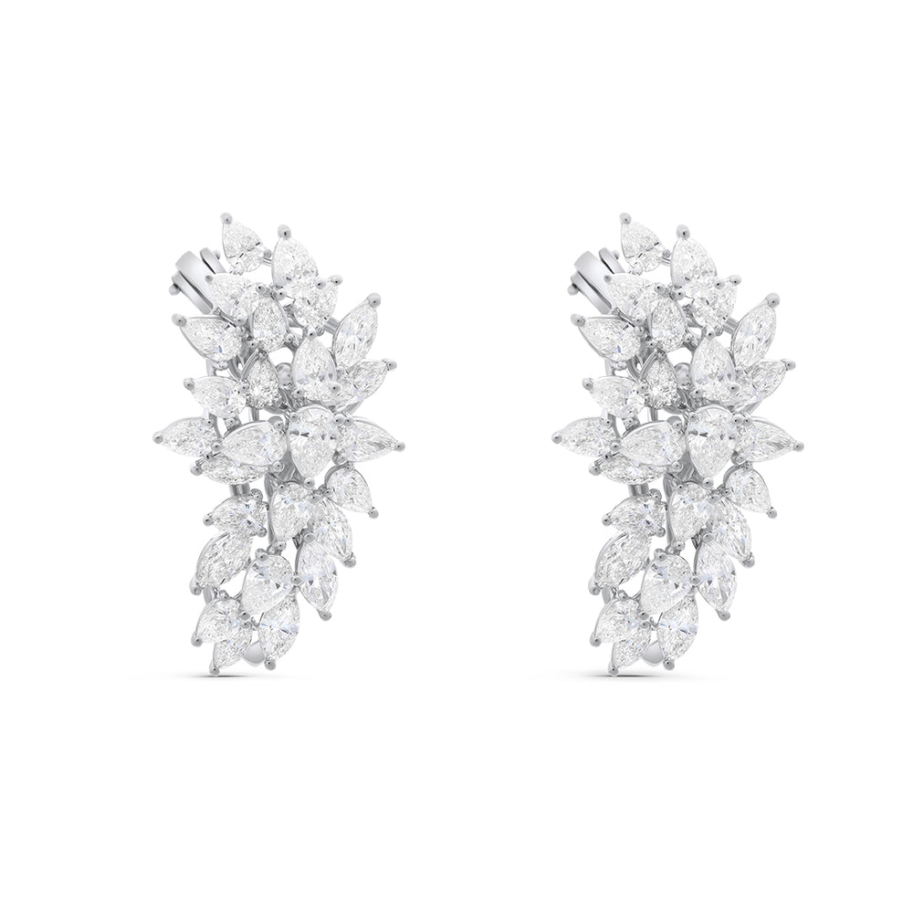 Bloom White Diamond Pear Shaped Earrings