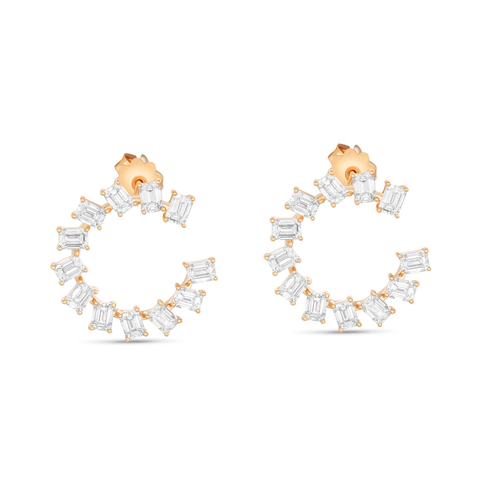 Diamond Sideway Hoops