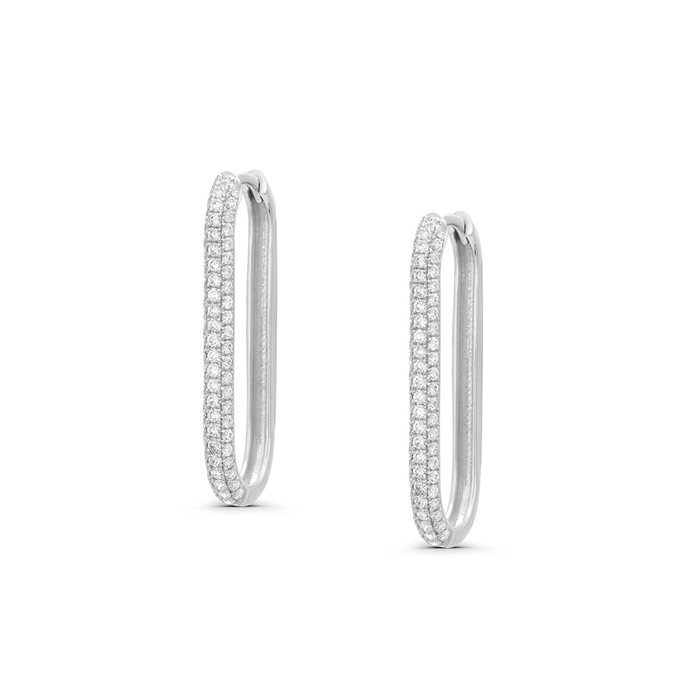 White Diamonds Link Earrings