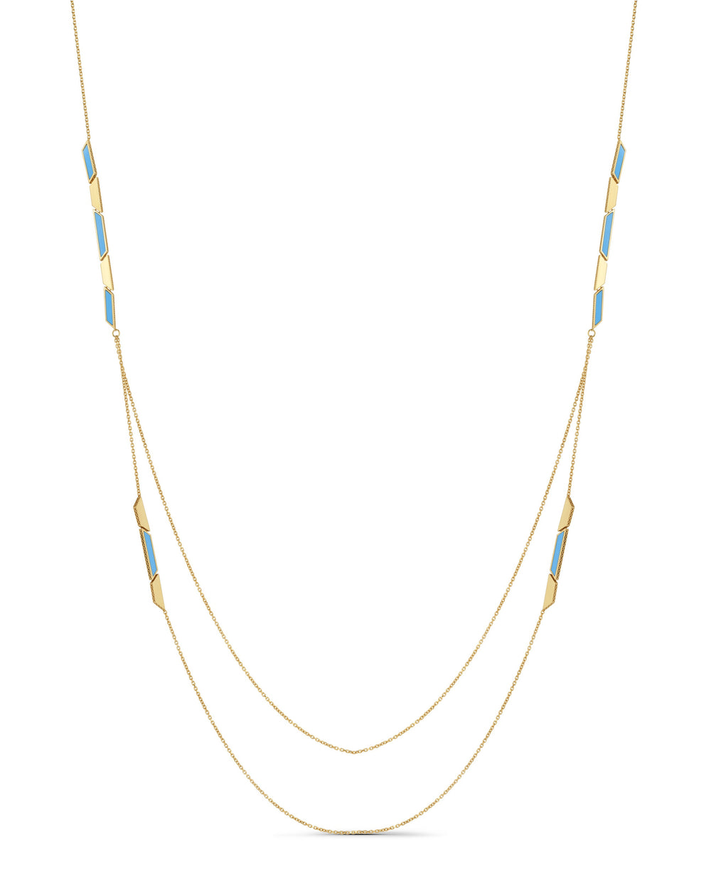 Yellow Gold Necklace with Turquoise
