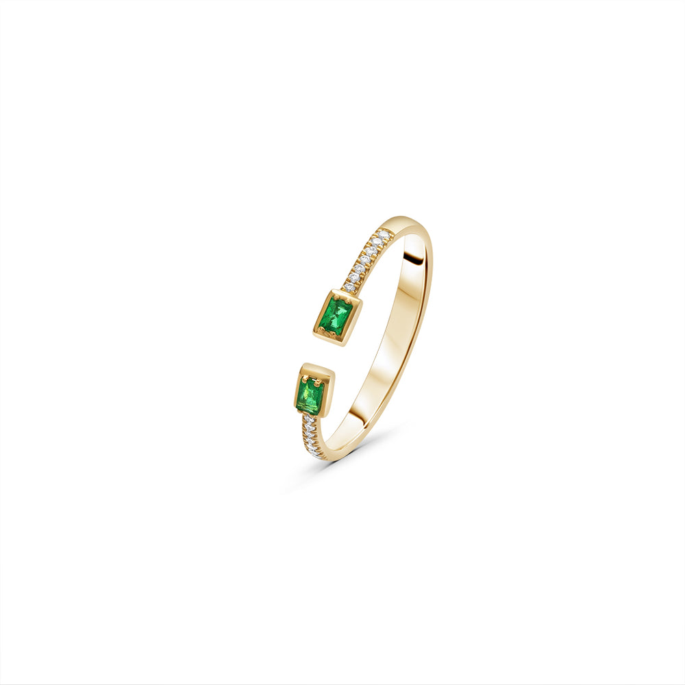 Stacking Ring in Gold & Emerald