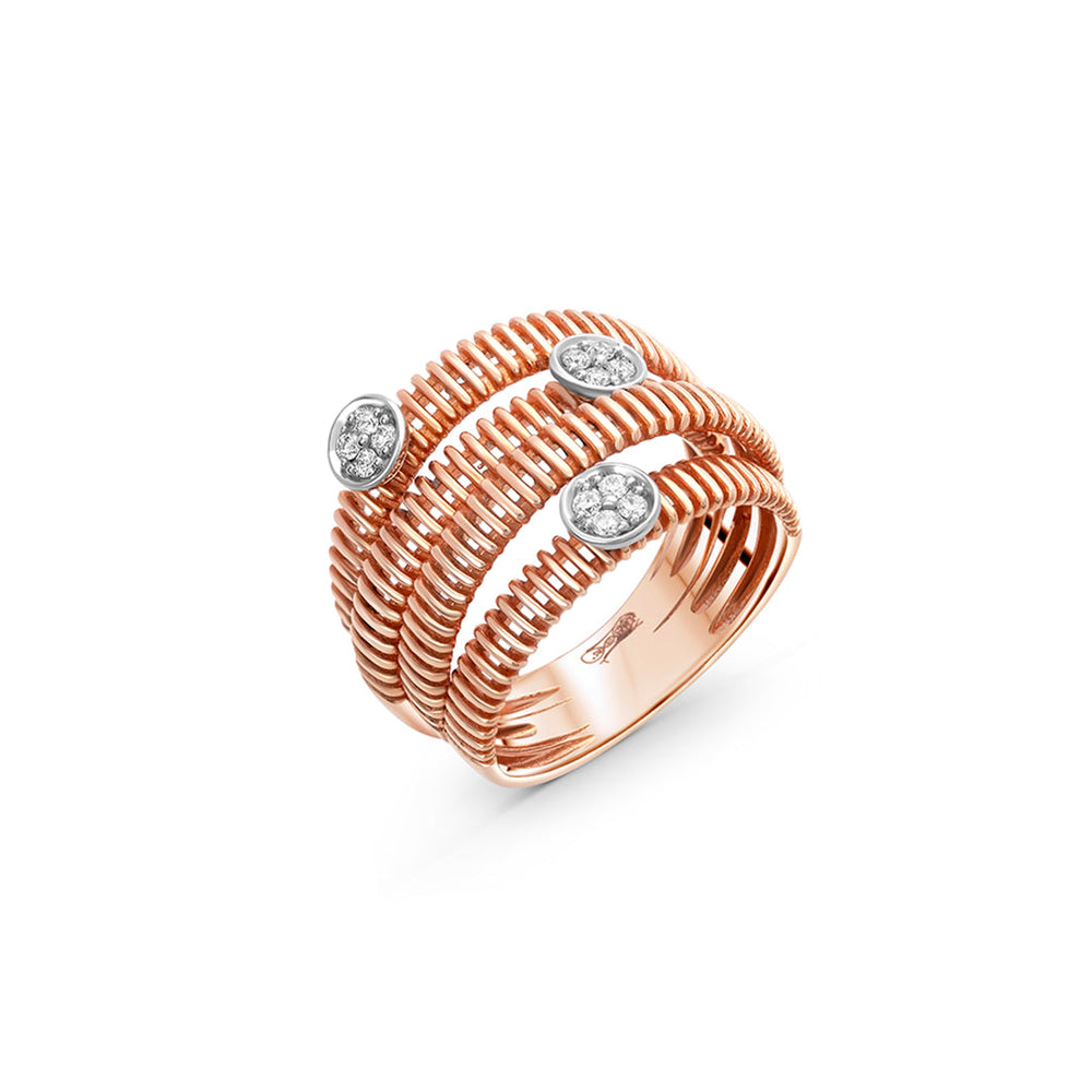 Spiral Diamond Ring in Rose Gold