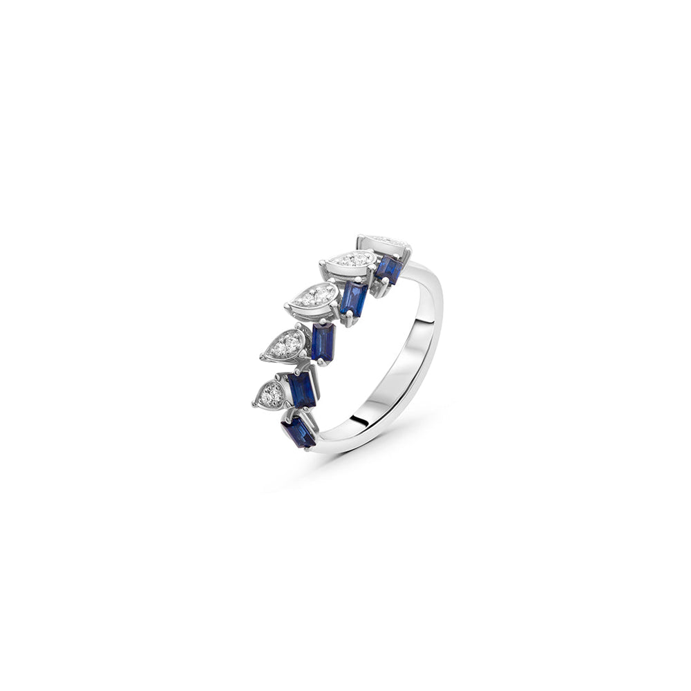 Diamond and Sapphire Twist Ring