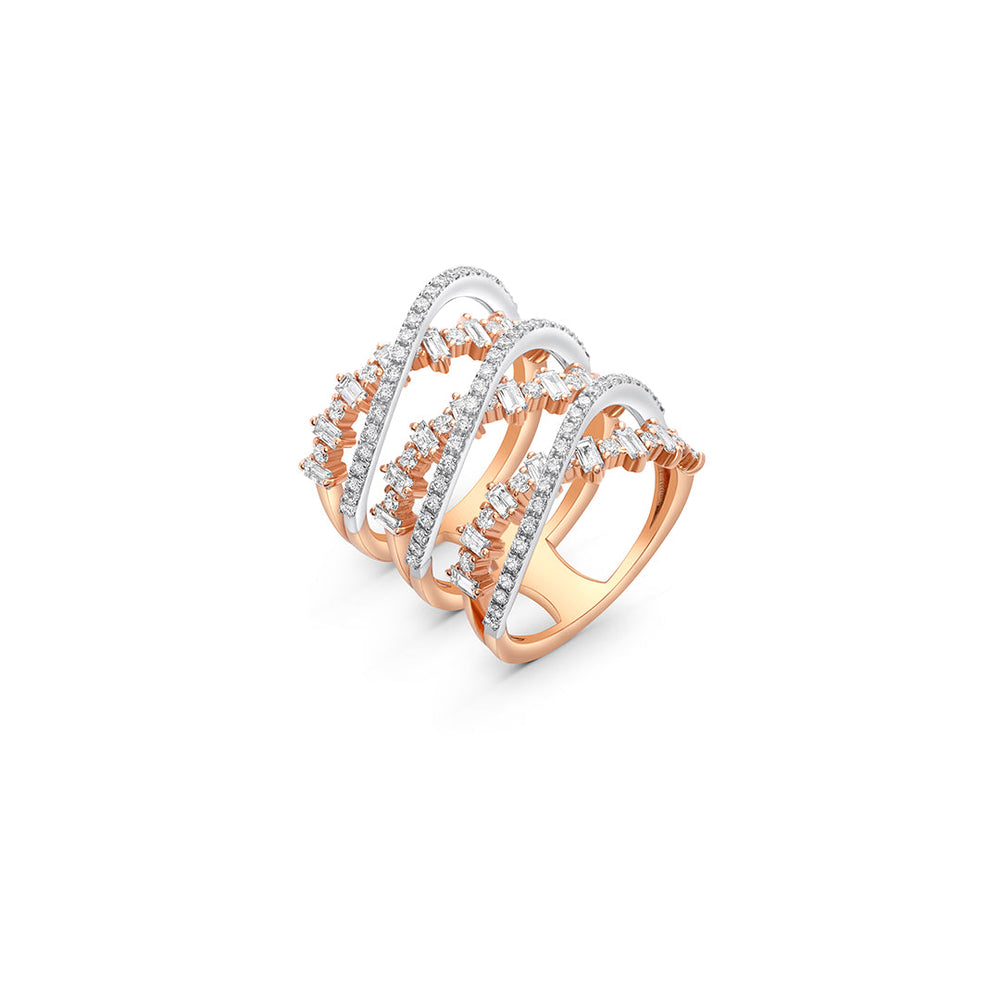 Spiral Curved Diamond Ring