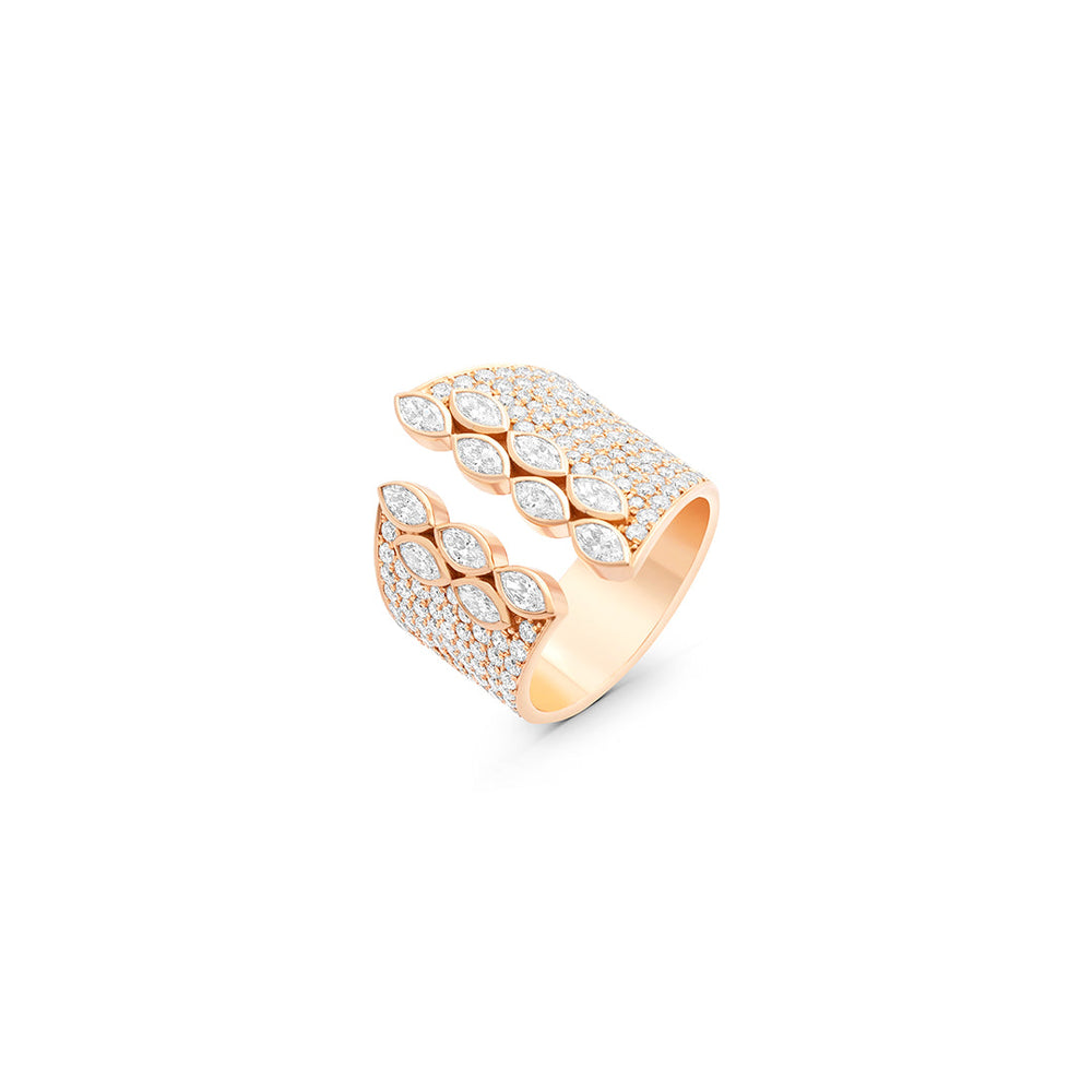 Split Diamond Ring in 18k Rose Gold