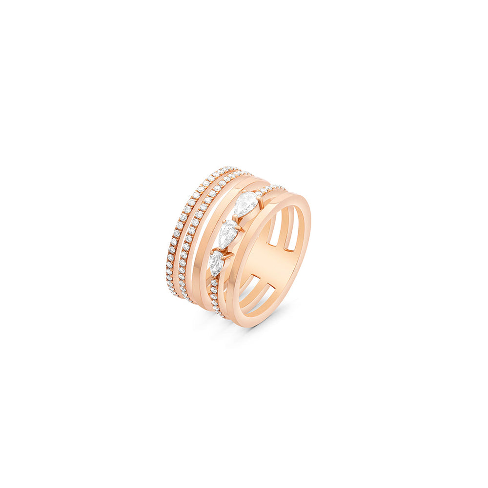 Spiral Diamond Ring in 18k Rose Gold