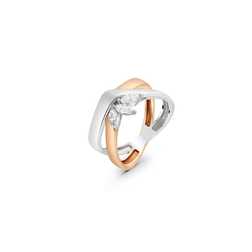 Rose and White Gold Diamond Ring