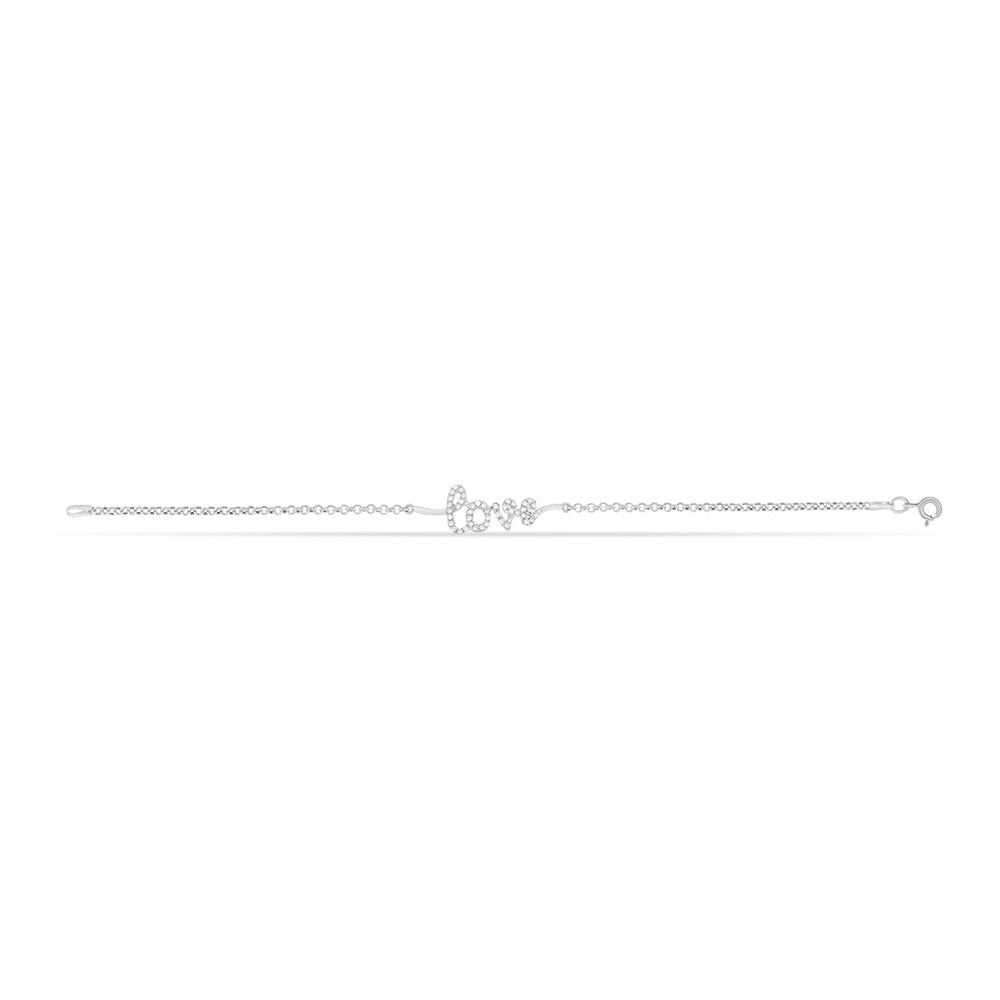 Dainty Love Bracelet in White Gold and Diamonds