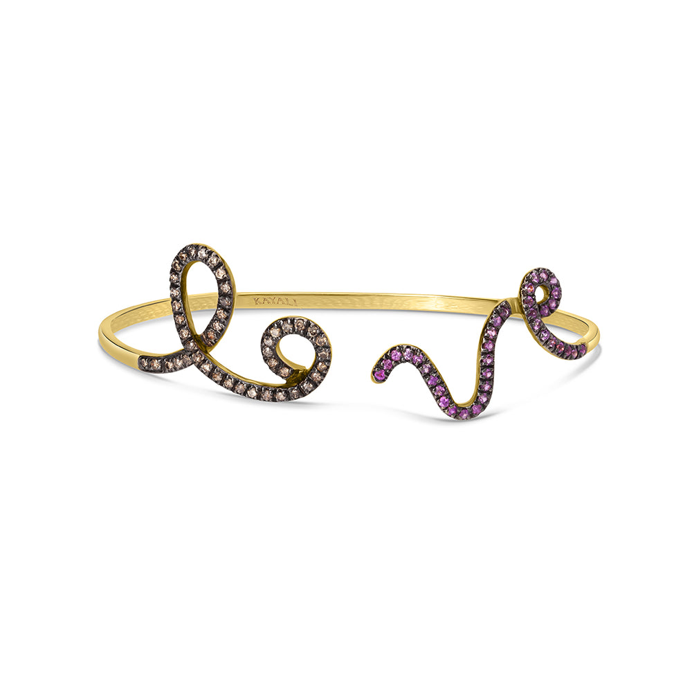 LOVE Bangle in Pink Sapphires