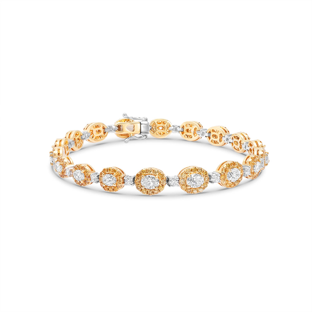Two-Tone Loose Bracelet with Round and Brown Diamonds