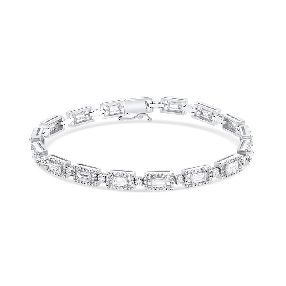 Loose Bracelet with Invisible Setting Diamonds