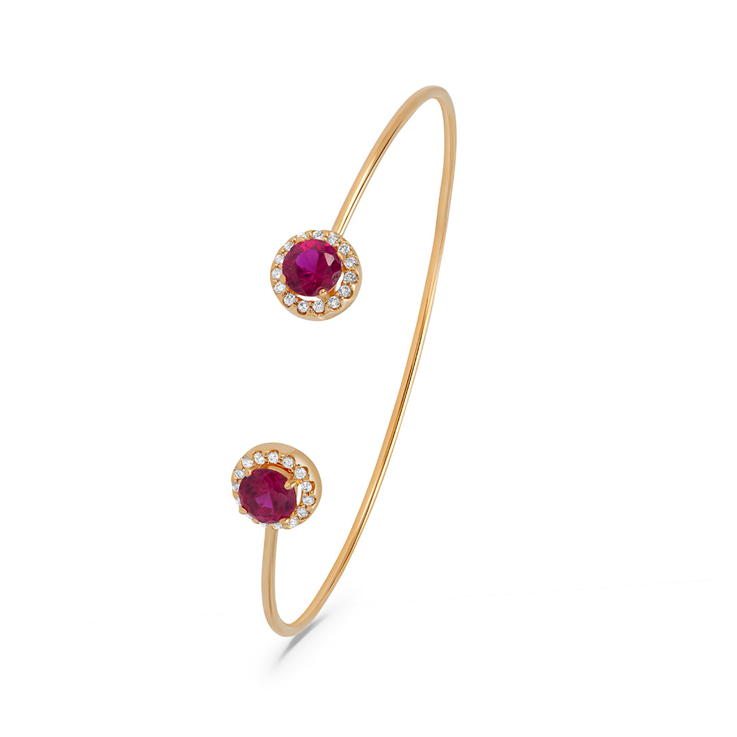 
                  
                    Our Iconic Open-Bangle in Citrine & Pink Topaz
                  
                