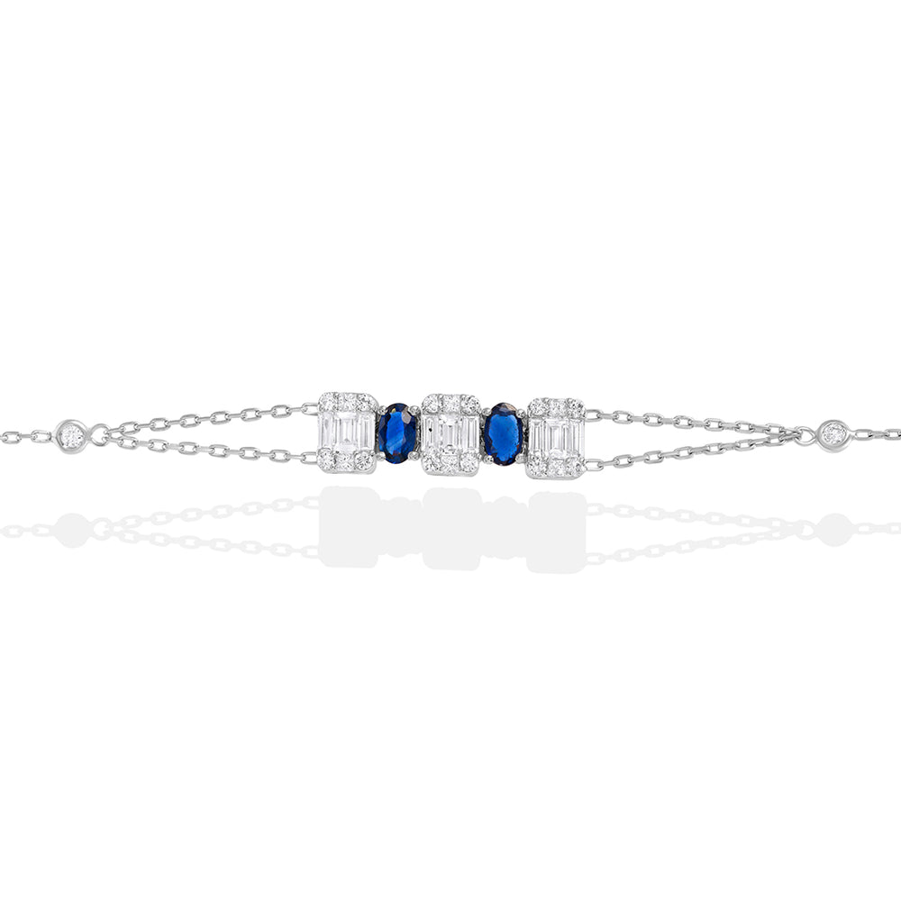 
                  
                    Diamond Bracelet with Sapphire Side Stones
                  
                