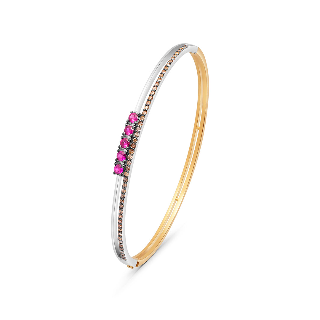 Brown Diamond and Ruby Bangle