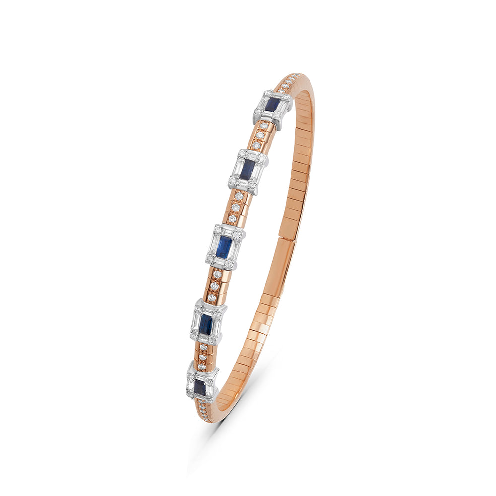 Square Bangle with Sapphire