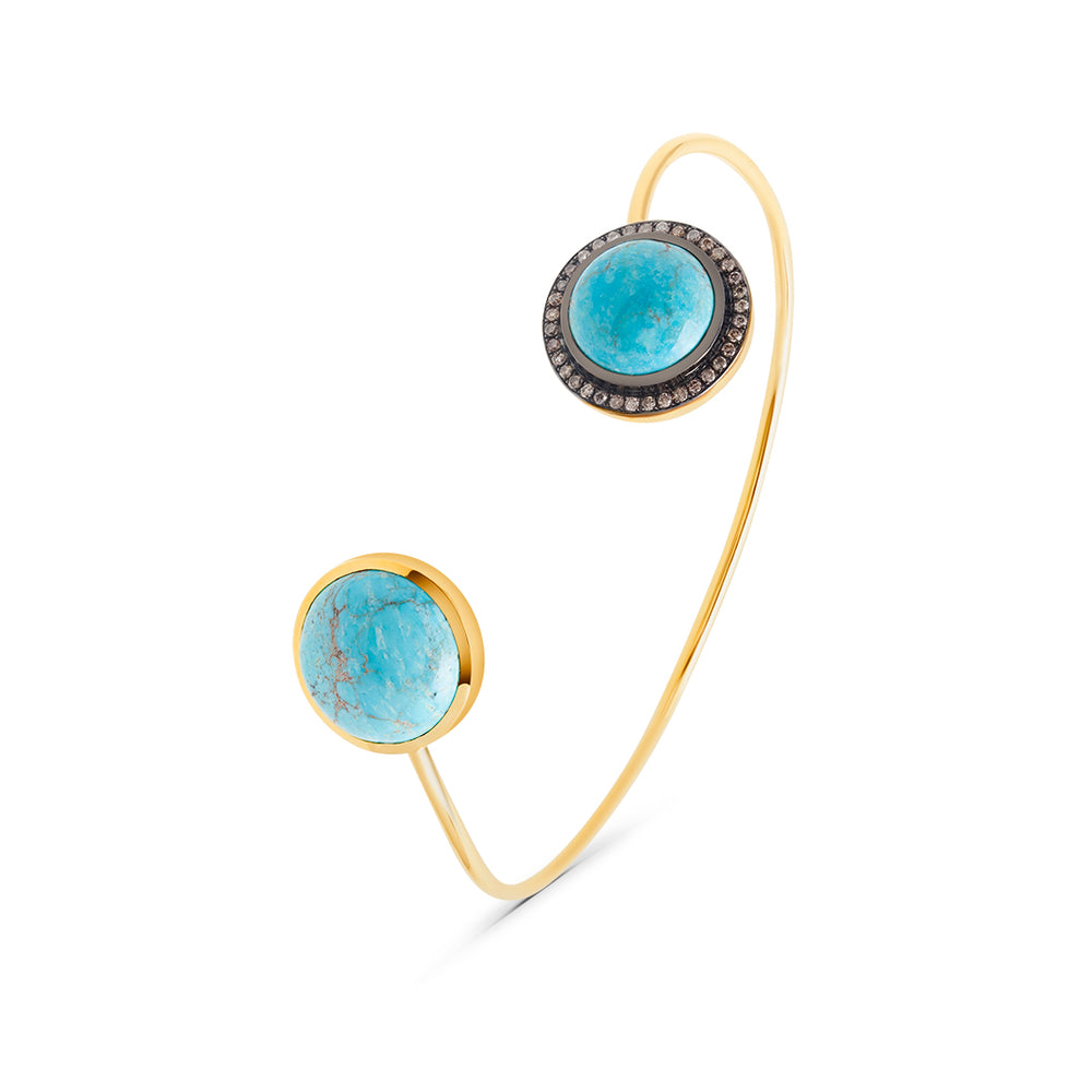 Double Natural Turquoise Bangle