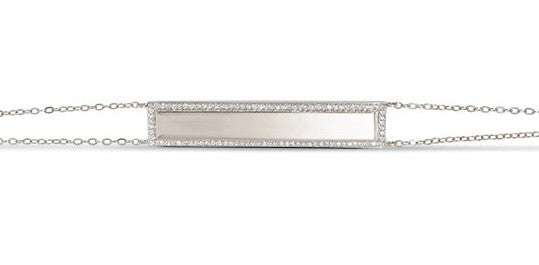 
                  
                    Engravable Bar Bracelet with White Diamonds
                  
                