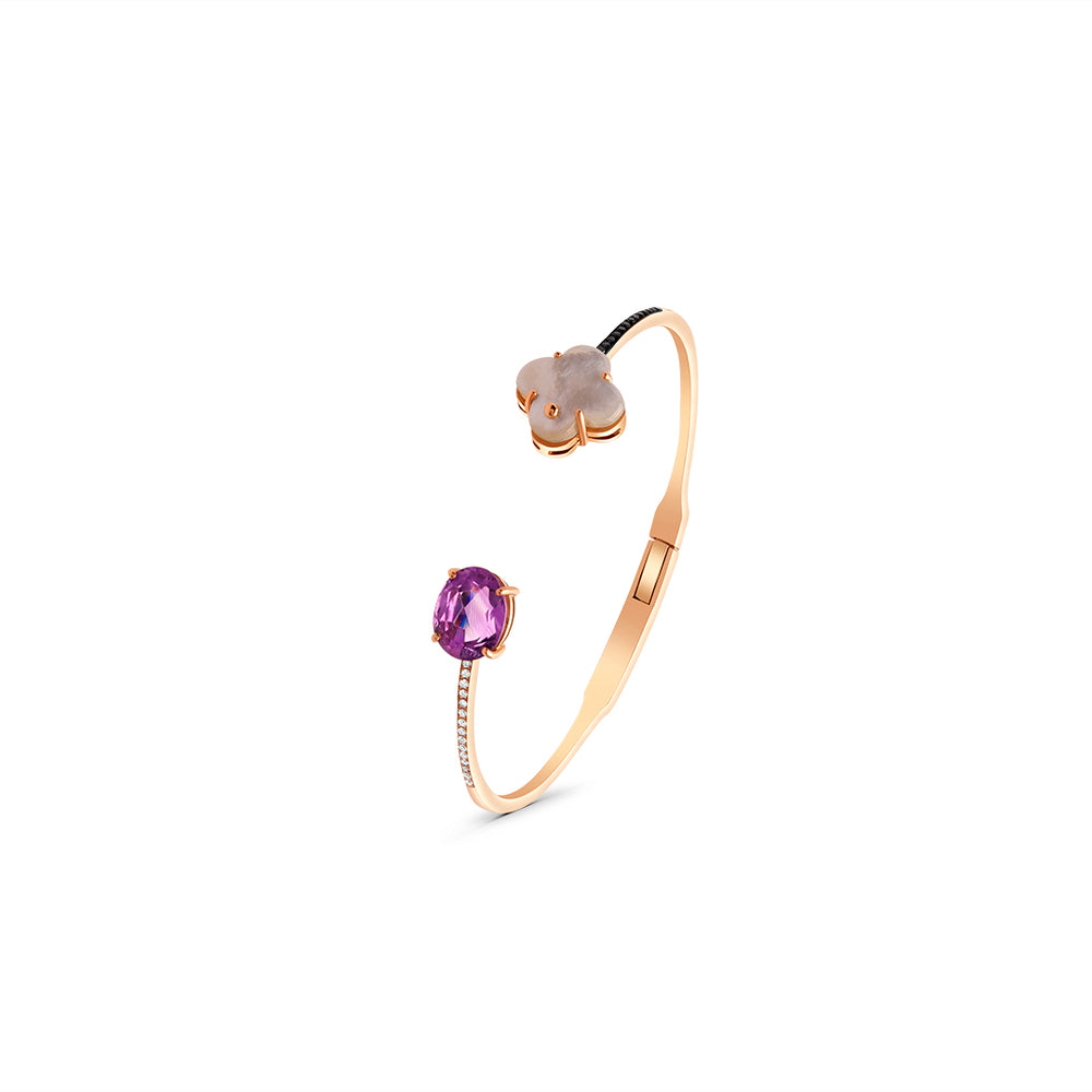 Rose Gold Bracelet with Amethyst and Mother of Pearl