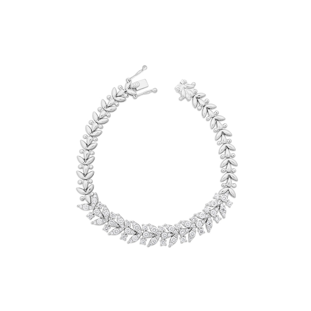 
                  
                    White Diamond Cluster Link Bracelet
                  
                