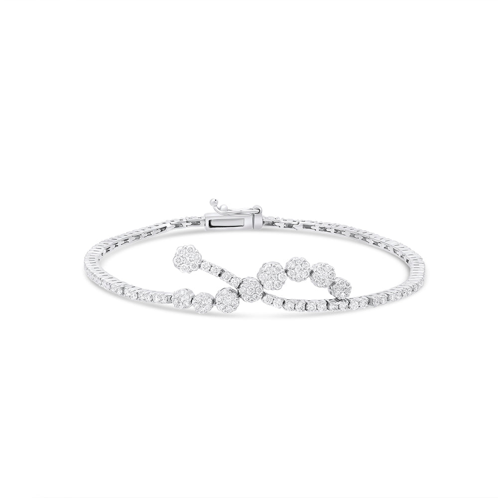 Flower Bracelet with Round Diamonds (Set Available)