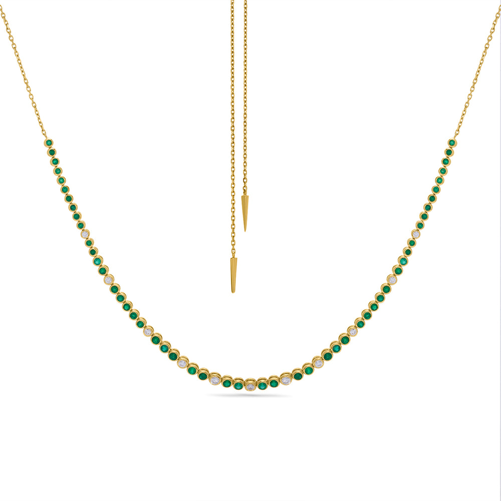 Tennis Necklace in Emerald