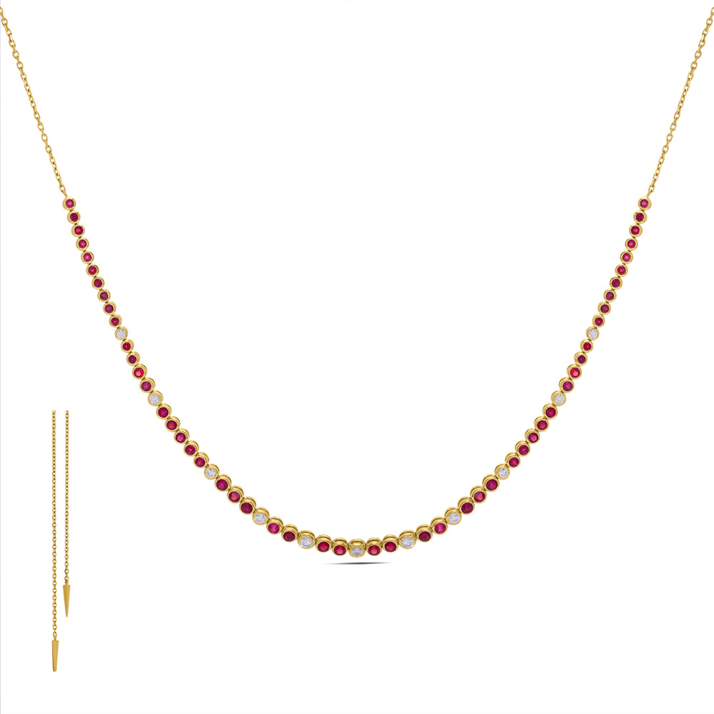 
                  
                    Tennis Necklace in Ruby
                  
                