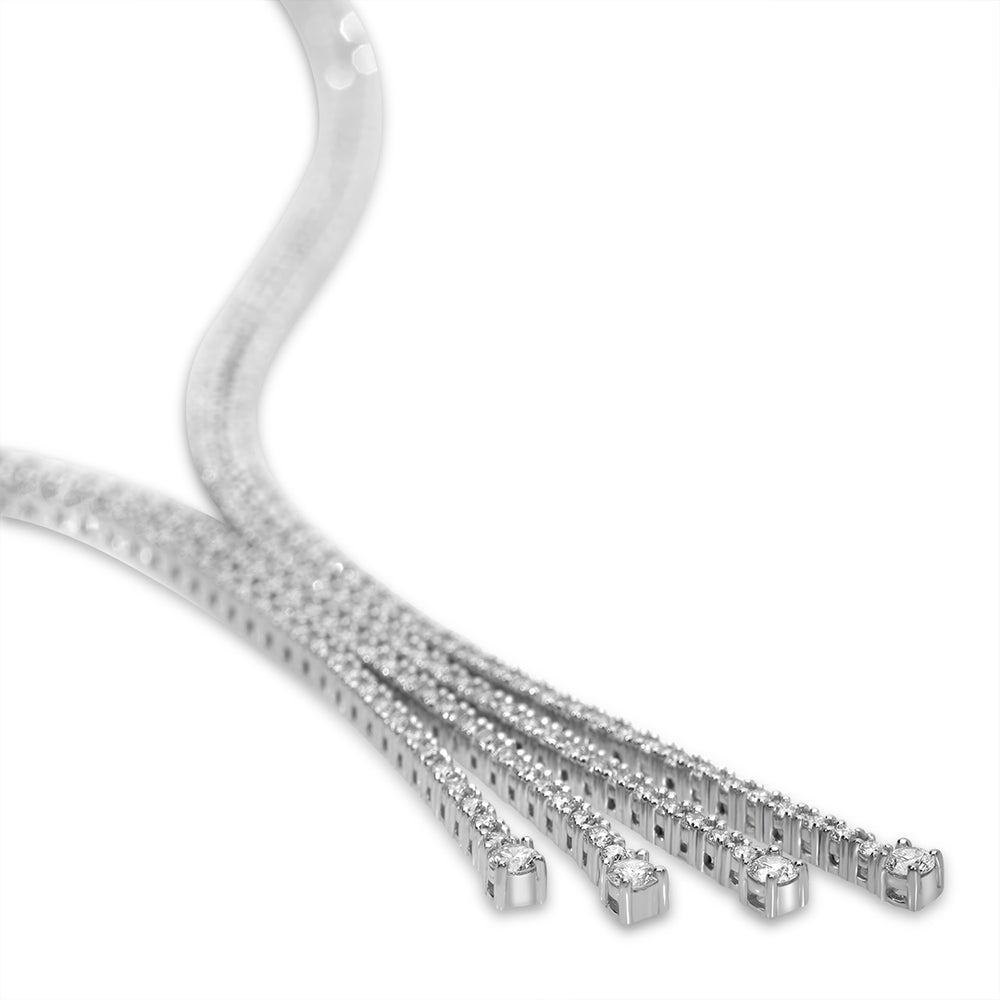 
                  
                    V-Shaped Tennis Necklace with Pear Shaped Diamonds
                  
                