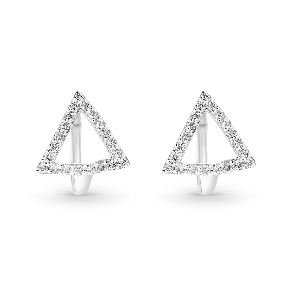 Triangular Hoops in White Diamonds